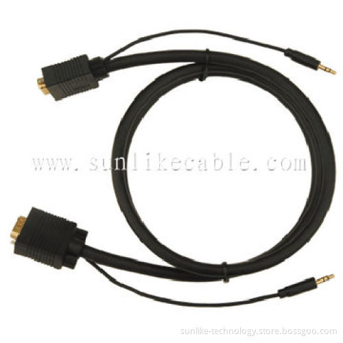VGA Cable with PE Insulation, 85% Coverage and Molding Type